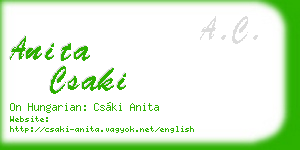 anita csaki business card